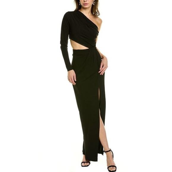 Ronny Kobo Collection Lorina High Slit Maxi Dress Cutout One Shoulder Cocktail - Picture 1 of 10